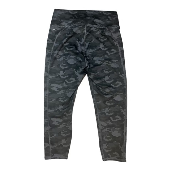 Fabletics Camo Mid Rise Leggings XL Black Gray ca57737 rn134638 - Picture 2 of 3